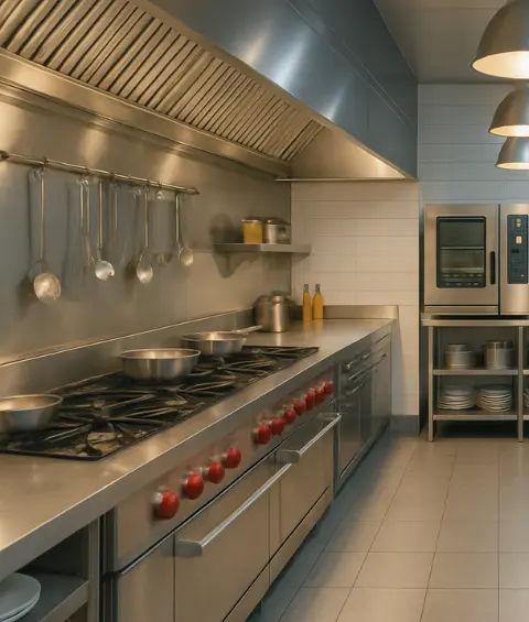 Modern Hotel Kitchen Close-up